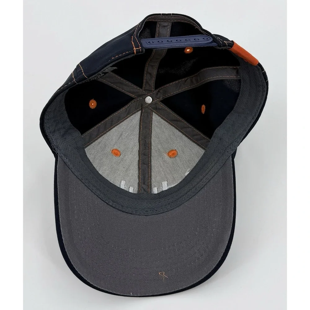 HUK Black & Orange Snapback 6 Panel Solid Trucker Baseball Cap Hat Youth NWOT